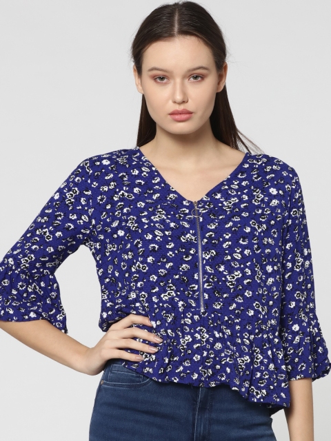 

ONLY Women Blue Printed Top
