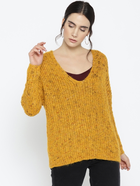

ONLY Women Mustard Yellow Solid Sweater