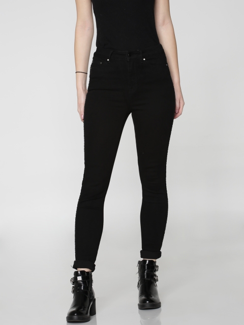 

ONLY Women Black Regular Fit High-Rise Clean Look Stretchable Jeans