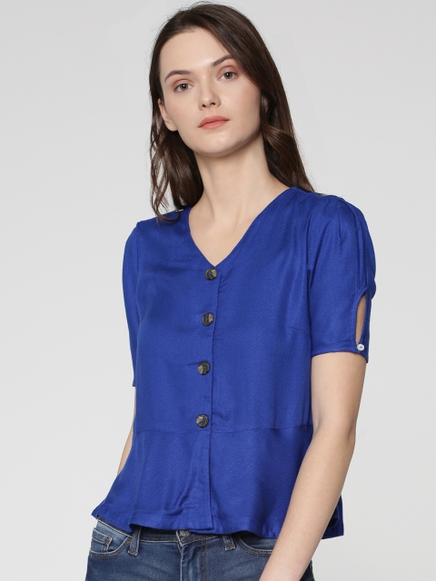 

ONLY Women Blue Shirt Style Top