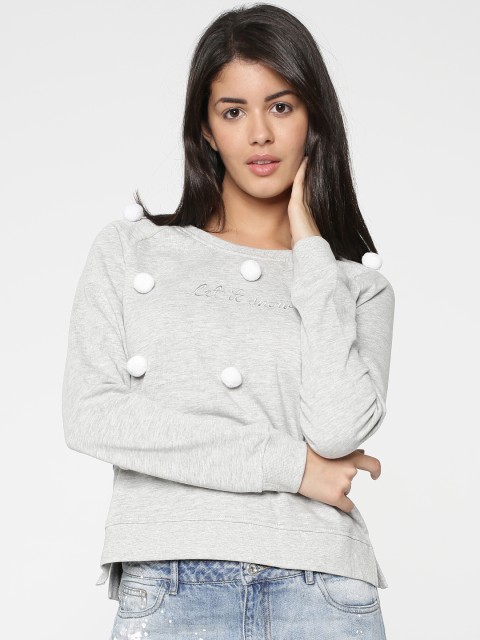 

ONLY Women Grey Solid Sweatshirt