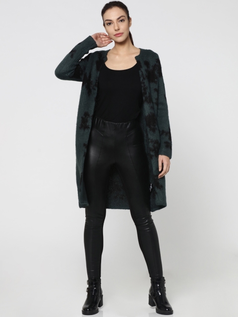 

ONLY Women Green Printed Front-Open Sweater
