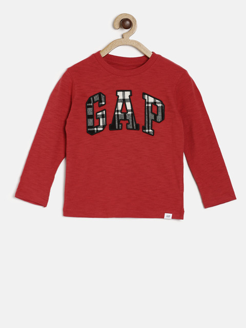 

GAP Boys' Boys Long Sleeve Logo Tee, Red