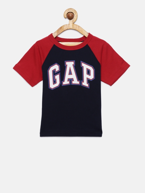 

GAP Baby Boys' Colorblocked Logo Tee, Navy blue