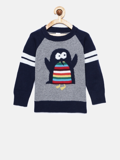 

GAP Baby Boys' Grey Penguin Graphic Raglan Sweater