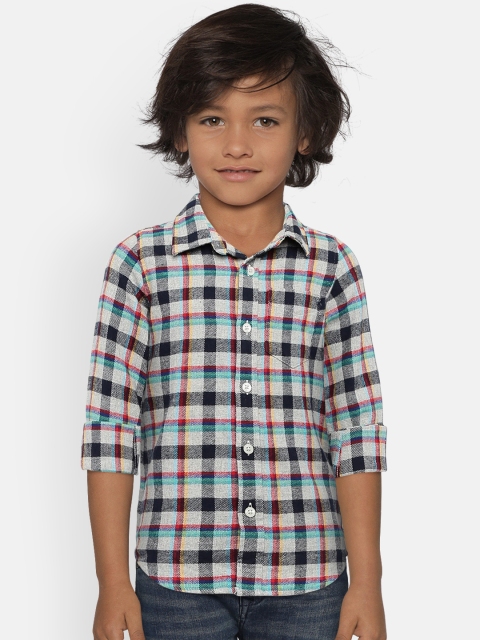 

GAP Baby Boys' Flannel Long Sleeve Shirt, Grey melange