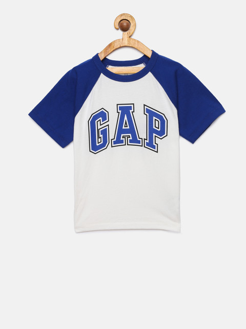 

GAP Baby Boys' Colourblocked Logo Tee, White