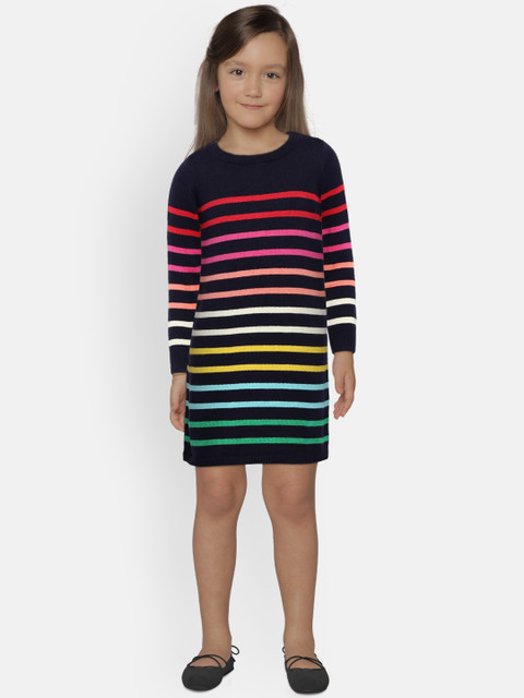 

GAP Baby Girls' Multicoloured Crazy Stripe Sweater Dress, Multi