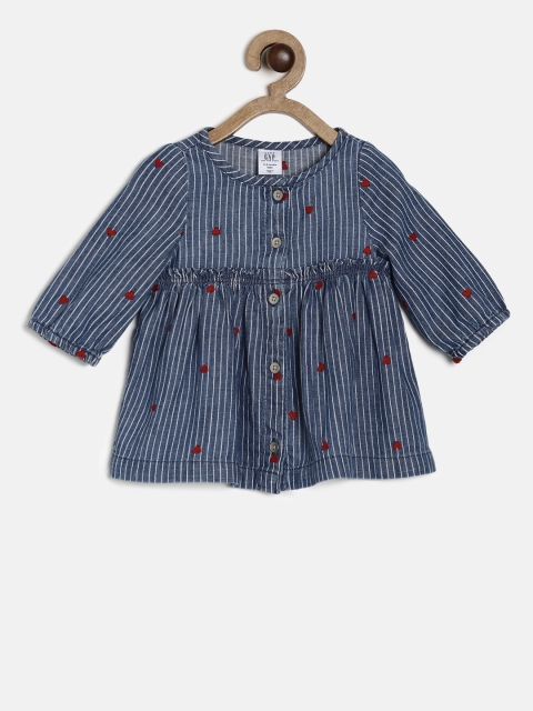 

GAP Baby Girls' Blue Denim Heart Dress