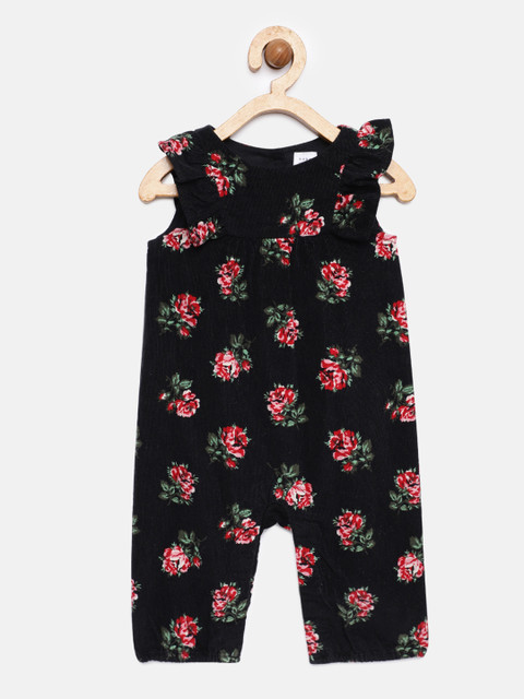 

GAP Baby Girls' Black Printed Rose Cord One-Piece