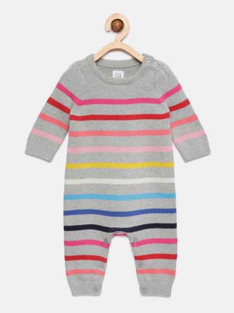 

GAP Baby Girls' Multicoloured Stripe Rompers, Multi