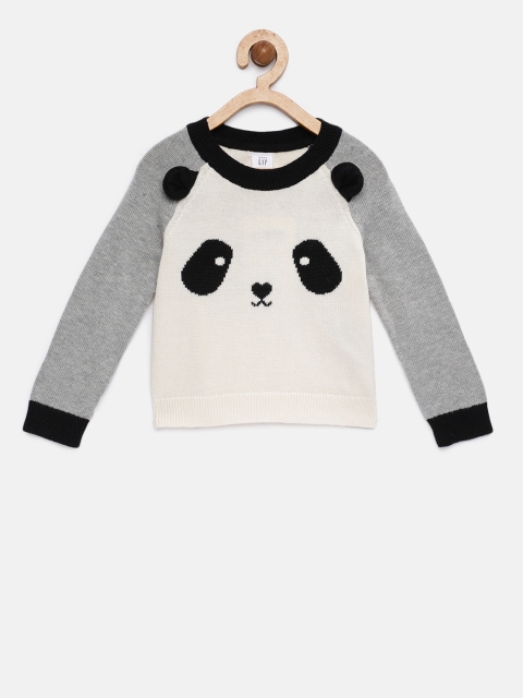 

GAP Baby Girls' Panda Raglan Sweater, Off white