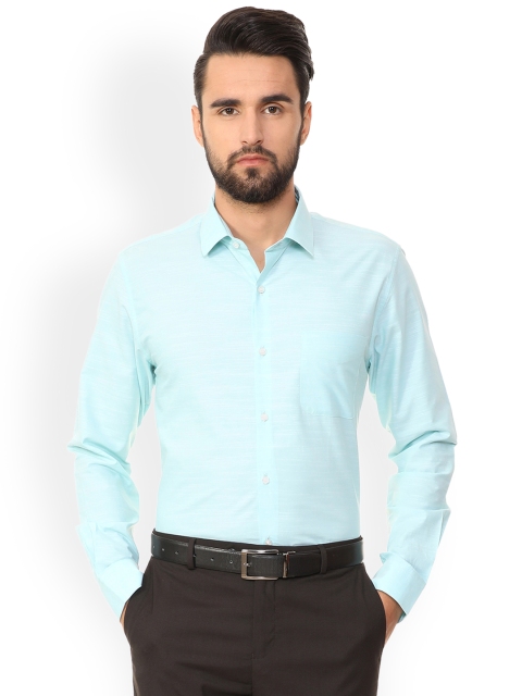 

Peter England Men Turquoise Blue Regular Fit Solid Slim Fit Shirt