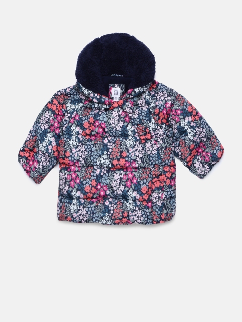 

GAP Girls Navy Blue Printed Puffer Jacket