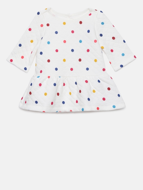 

GAP Baby Girls' Quilted Dot Dress, Off white