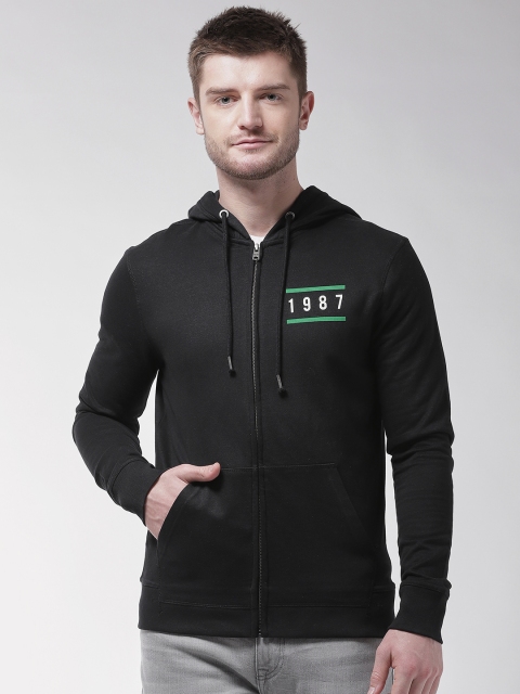 

Aeropostale Men Black Printed Hooded Sweatshirt