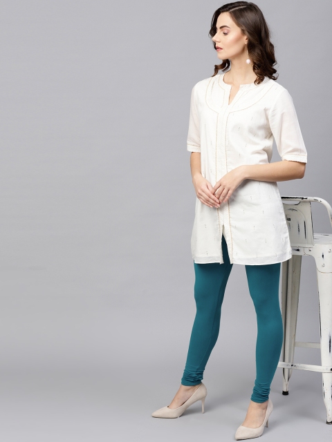 

Shree Women Teal Green Solid Leggings