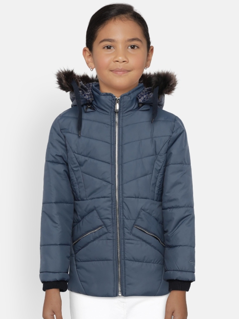 

Fort Collins Girls Navy Blue Hooded Parka Jacket