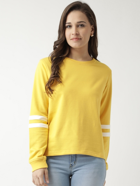 

Club York Women Yellow Solid Sweatshirt
