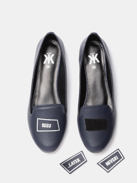 

Kook N Keech Women Navy Printed Loafers, Navy blue