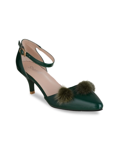 

Sherrif Shoes Women Green Solid Pumps