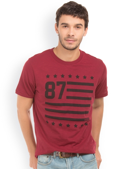 

Aeropostale Men Red Printed Round Neck T-shirt