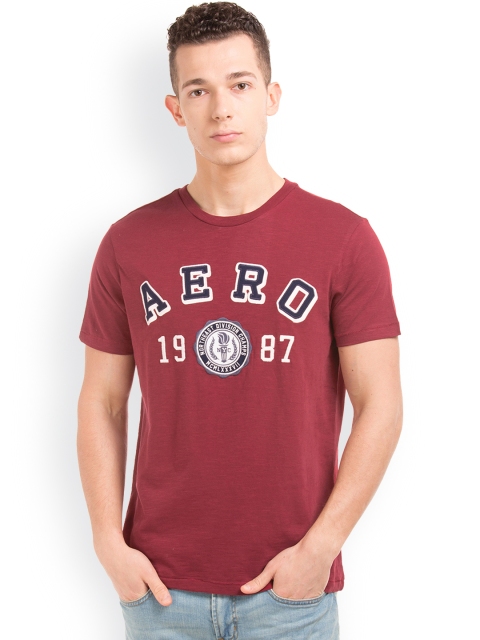 

Aeropostale Men Red Printed Round Neck T-shirt