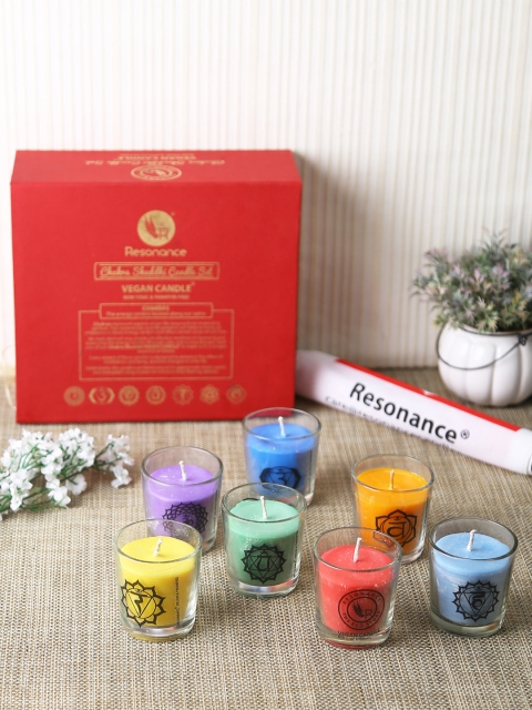 

Resonance Set of 7 Multi-Coloured Votive Candles with Banner