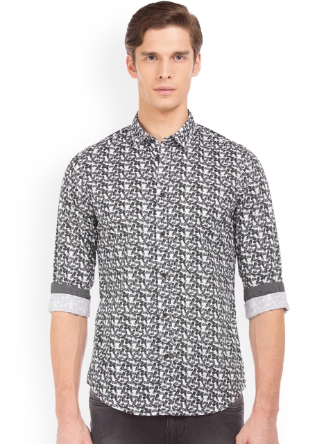 

Arrow Blue Jean Co. Men Black & Beige Slim Fit Printed Casual Shirt