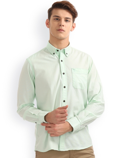 

Arrow Blue Jean Co. Men Green Slim Fit Solid Casual Shirt