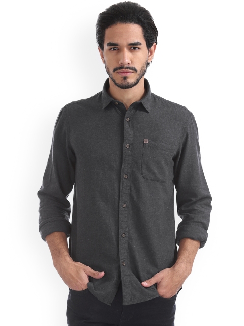 

Arrow Blue Jean Co. Men Charcoal Grey Slim Fit Solid Casual Shirt