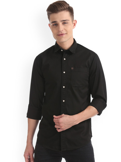 

Arrow Blue Jean Co. Men Black Slim Fit Solid Casual Shirt