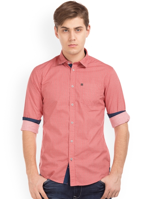 

Arrow Blue Jean Co. Men Red Skinny Fit Printed Casual Shirt