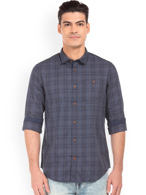 

Arrow Blue Jean Co. Men Blue Slim Fit Checked Casual Shirt