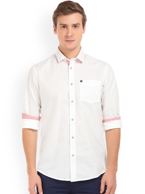 

Arrow Blue Jean Co. Men White Slim Fit Solid Casual Shirt