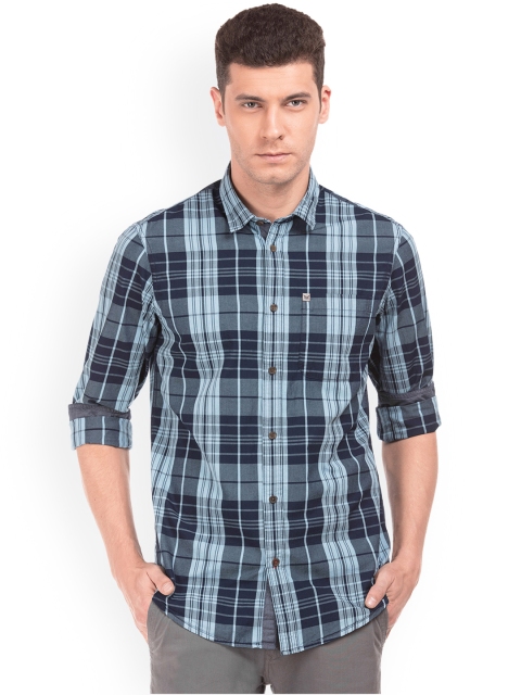 

Arrow Blue Jean Co. Men Blue Slim Fit Checked Casual Shirt