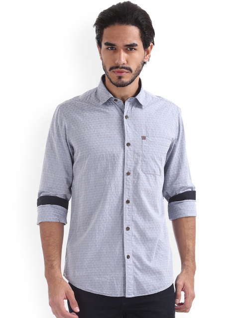 

Arrow Blue Jean Co. Men Blue Slim Fit Self Design Casual Shirt