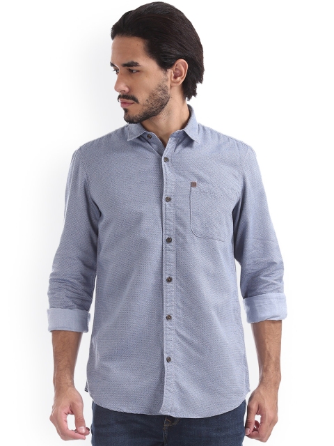 

Arrow Blue Jean Co. Men Blue Slim Fit Self Design Casual Shirt