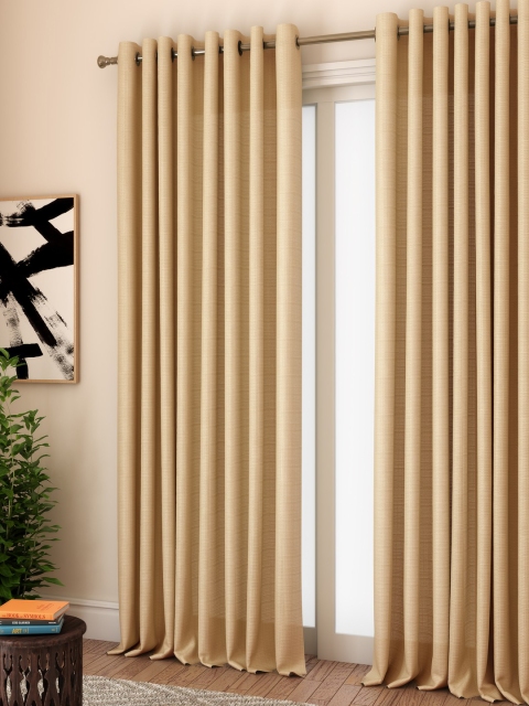 

CURTAIN LABEL Beige Solid Long Door Curtain