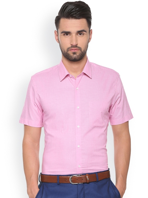 

Peter England Men Pink Slim Fit Self Design Formal Shirt