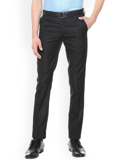 

Peter England Men Black Slim Fit Solid Formal Trousers