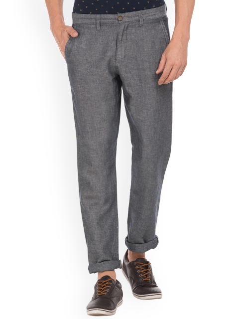 

Arrow Sport Men Blue Slim Fit Self Design Regular Trousers