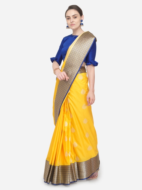

Varkala Silk Sarees Yellow & Golden Woven Design Banarasi Saree