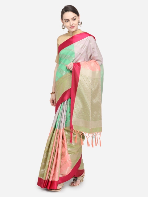 

Varkala Silk Sarees Multicoloured Woven Design Leheriya Saree, Multi