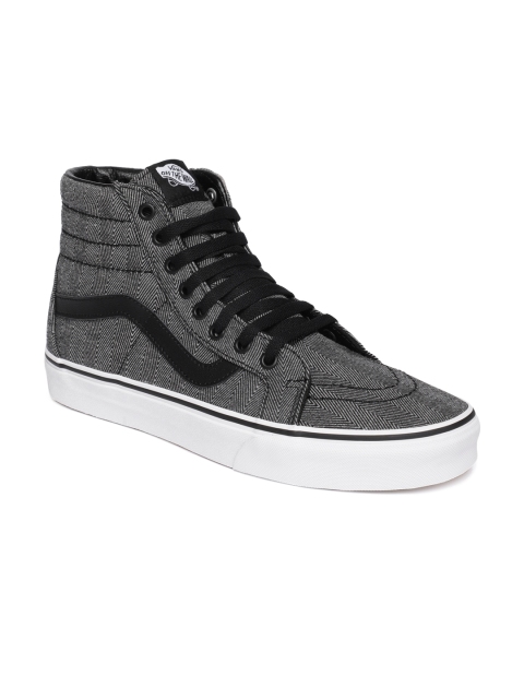 

Vans Unisex Grey Woven Design Textile Mid-Top Sneakers