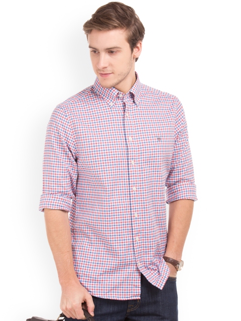 

GANT Men White & Multicoloured Slim Fit Checked Casual Shirt