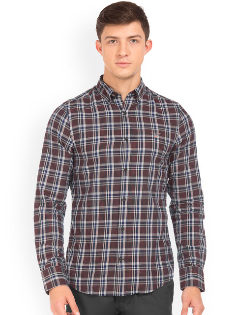 

GANT Men Navy Blue Slim Fit Checked Casual Shirt