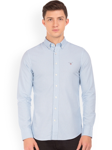 

GANT Men Blue Slim Fit Printed Casual Shirt