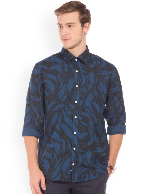

GANT Men Navy Blue Regular Fit Printed Casual Shirt