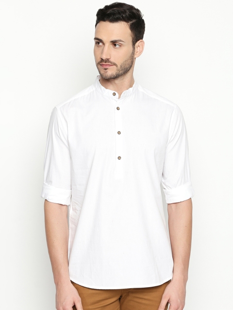 

Spiritus by pantaloons Men White Regular Fit Solid Casual Shirt